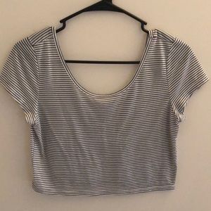 striped american eagle crop top